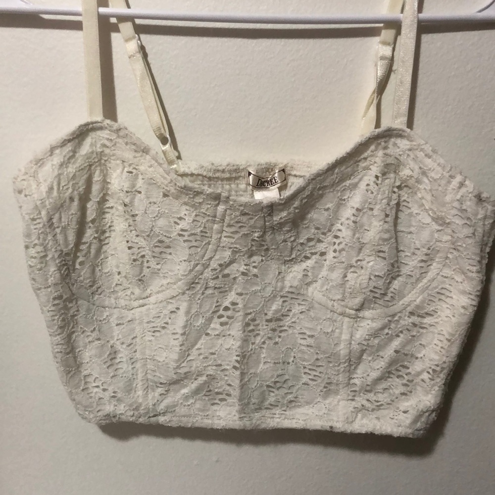 White Lace Crop Top